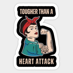 Tougher Than A Heart Attack Survivor Woman Sticker